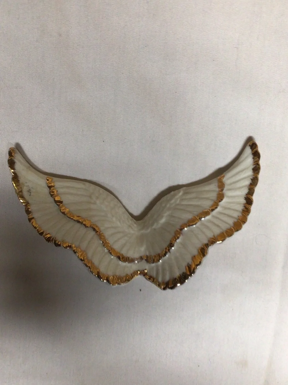 Source Unknown White and Gold Porcelain Angel Figurine